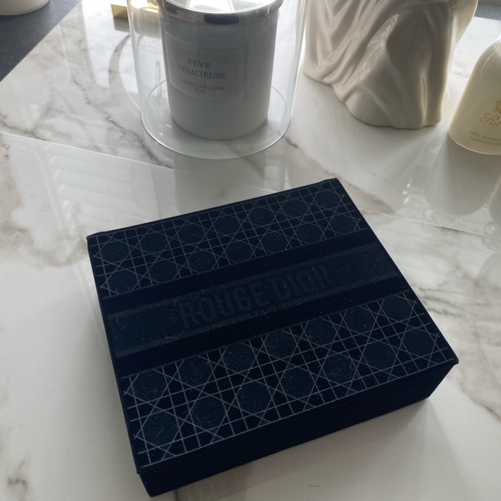 DIOR BLUE VELVET CANNAGE JEWELRY BOX